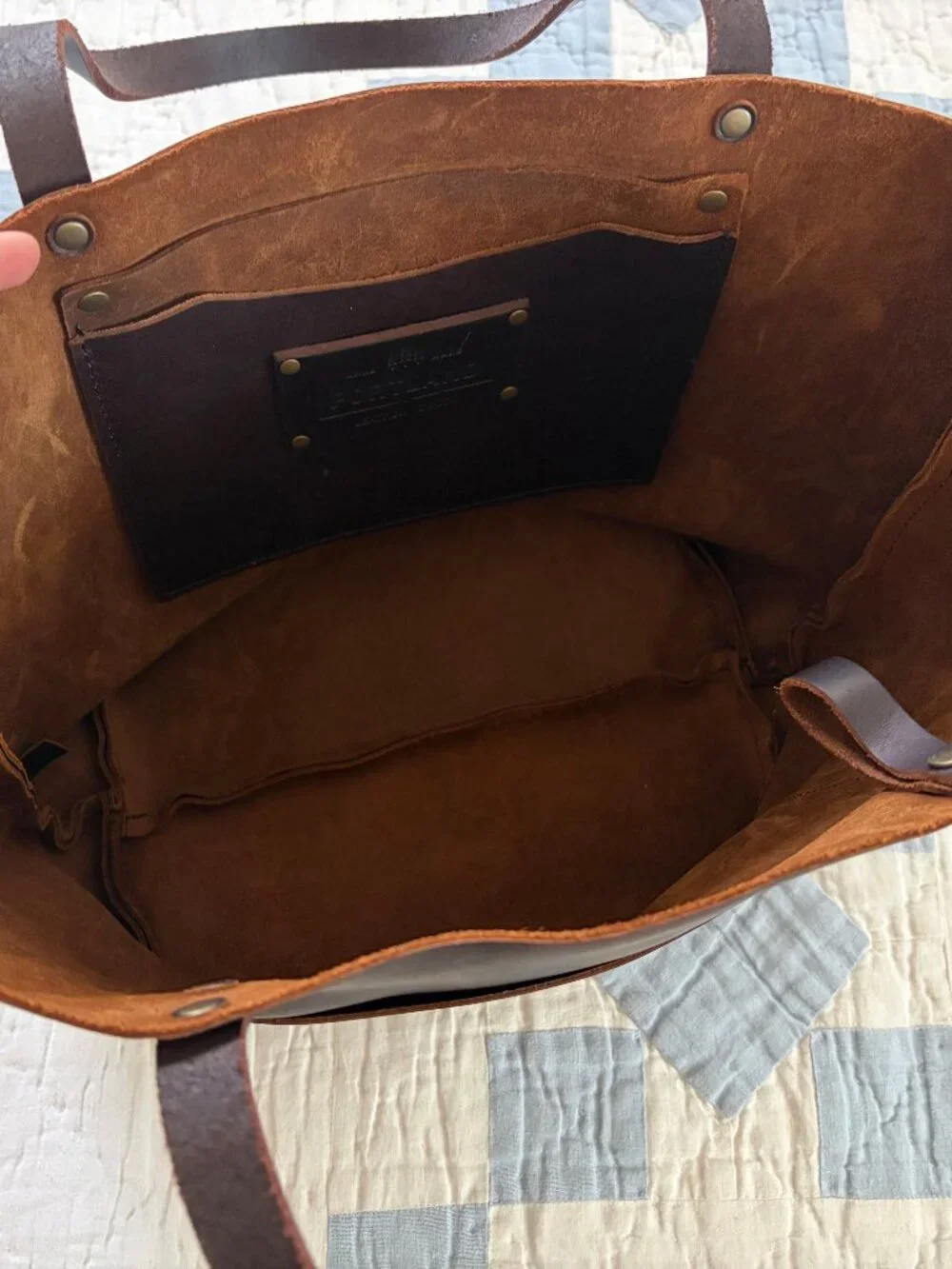 Portland Leather Medium Tote, Grizzly
